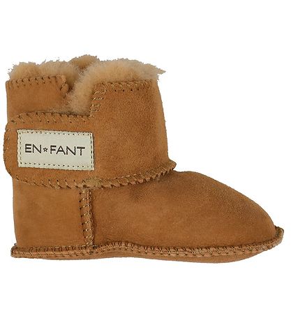 En Fant Fårskinnstofflor m. Foder - Leather Brown