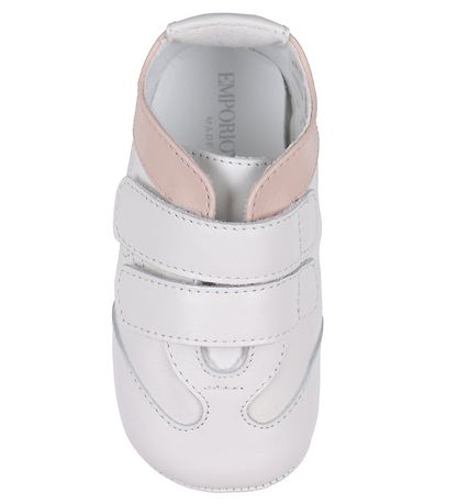 Emporio Armani Pehmeät nahkakengät - Valkoinen/Vaaleanpunainen