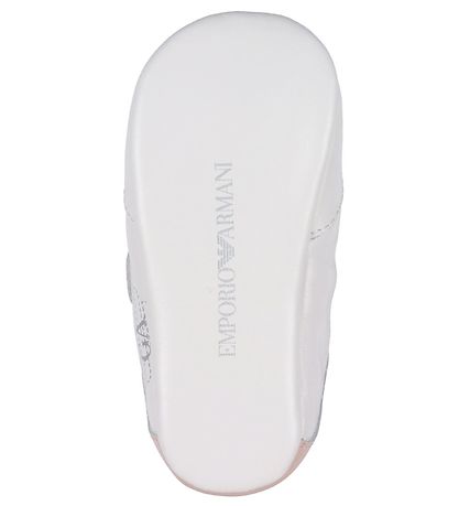 Emporio Armani Leren Slippers - Wit/Roze