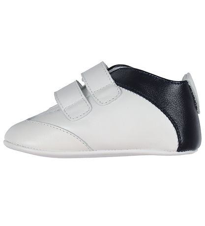 Emporio Armani Soft Sole Leather Shoes - White/Navy