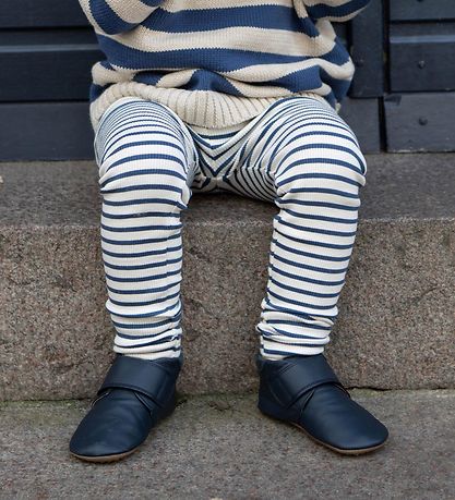 Pom Pom Slippers - Navy