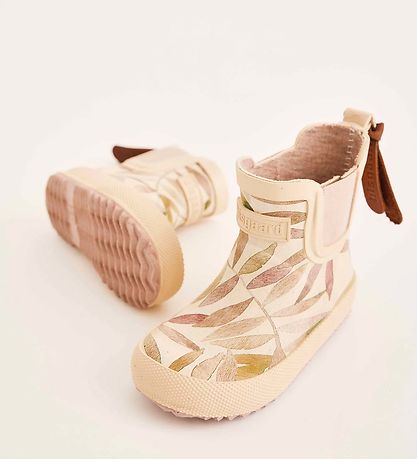 Bisgaard Gummistiefel - Kurz - Beige Blätter