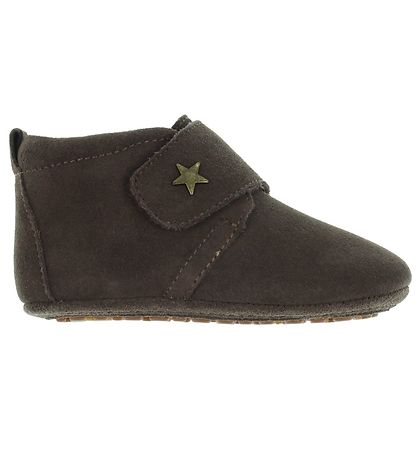 Bisgaard Leder-Krabbelschuhe - Baby Star - Dunkelbraun