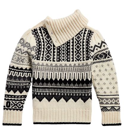 Polo Ralph Lauren Blouse - Wool/Nylon - Cream/Black w. Pattern