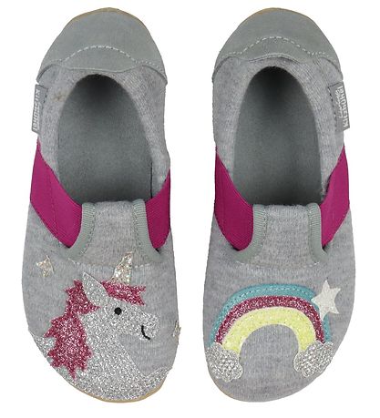Living Kitzbühel Ballerina Slippers - Light Grey w. Rainbow/Unic