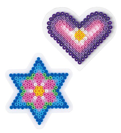 Hama Midi Perlen Steckplatten - 2er-Pack - Herz & Stern