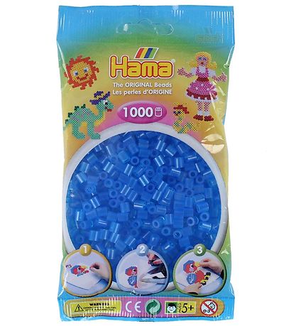 Hama Midi Perlur - 1000 Stk. - 15 Gegnsætt Blár