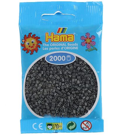 Hama Mini Perlur - 2000 Stk. - 71 Dökkt Grár
