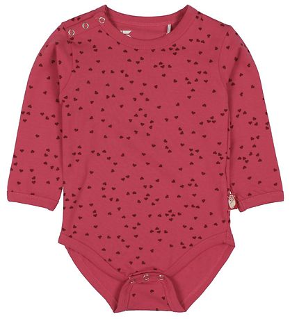 Danef Bodysuit L/S - Pink w. Hearts