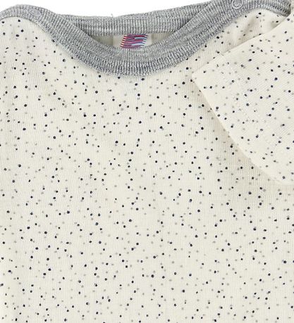 Engel Bodysuit S/S - Wool - Ivory w. Dots