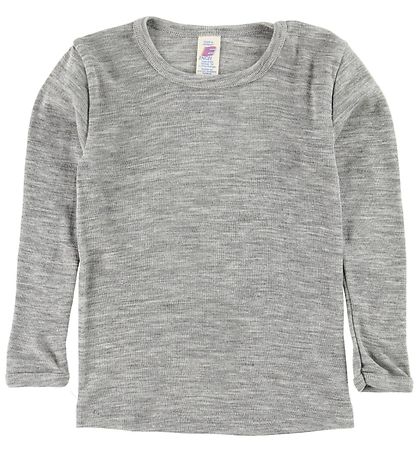 Engel Bluse - Wolle/Seide - Grau Meliert