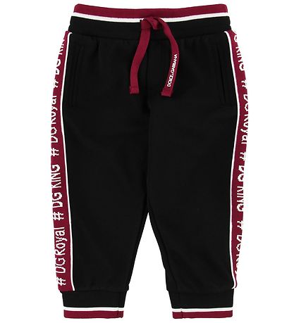 Dolce Gabbana Sweatpants Black w. Bordeaux KW ES
