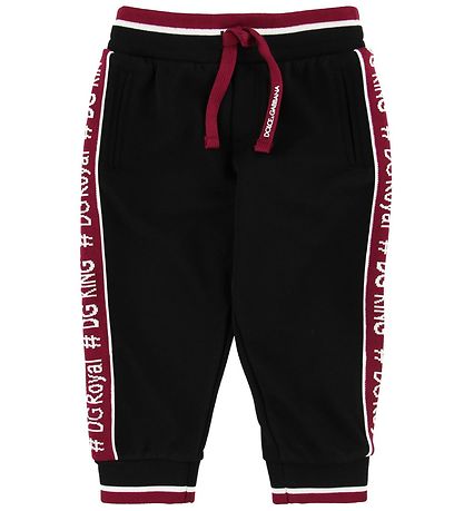 Dolce & Gabbana Sweatpants - Black w. Bordeaux