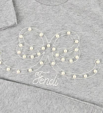 Fendi Kids Stuttermabolur - Grátóna M. Perlur