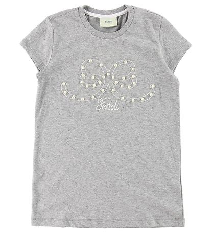 Fendi Kids Stuttermabolur - Grátóna M. Perlur