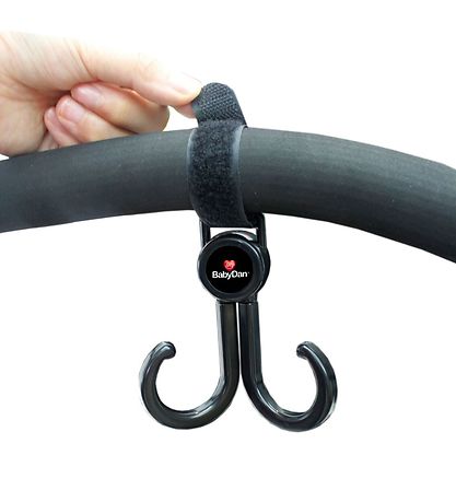 BabyDan Kinderwagenhaken - 2er-Pack - Doppel - Schwarz