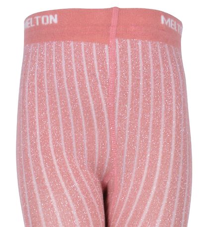 Melton Tights - Bamboo - Rose w. Glitter