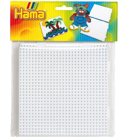 Hama Midi Perlen Steckplatten - 2er-Pack - Quadrate - Weiß