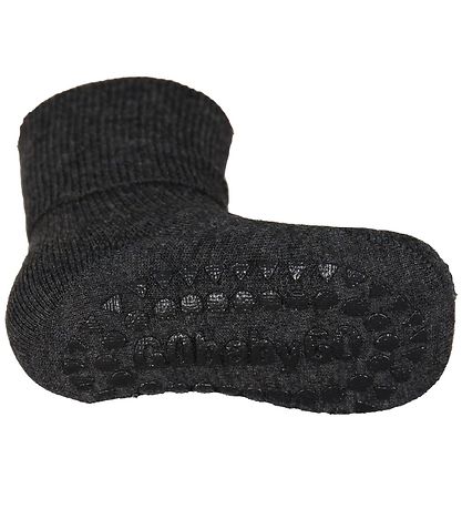 GoBabyGo Non-Slip Socks - Bamboo - Dark Grey