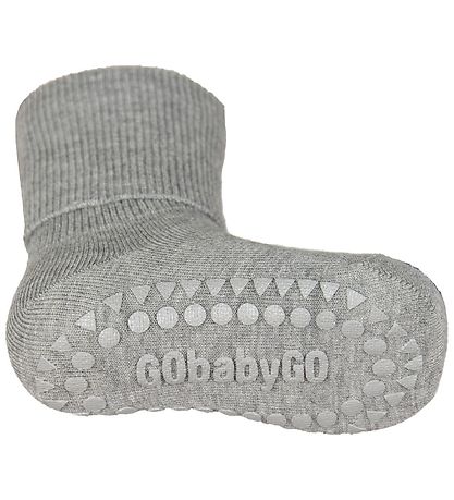 GoBabyGo Non-Slip Socks - Bamboo - Grey Melange