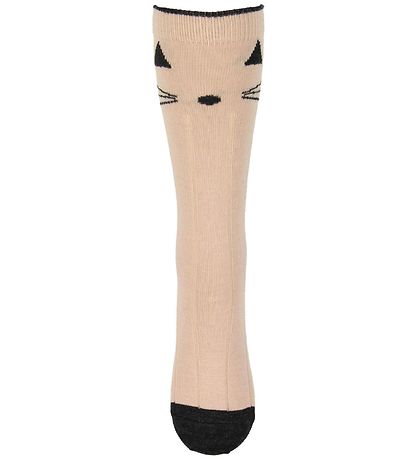 Liewood Knee High Socks - Sofia - Wool - Powder w. Cat