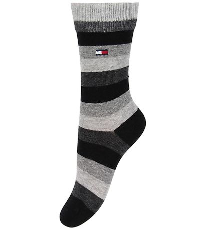 Tommy Hilfiger Sokken - 2-pack - Stripe - Zwart gestreept/grijs