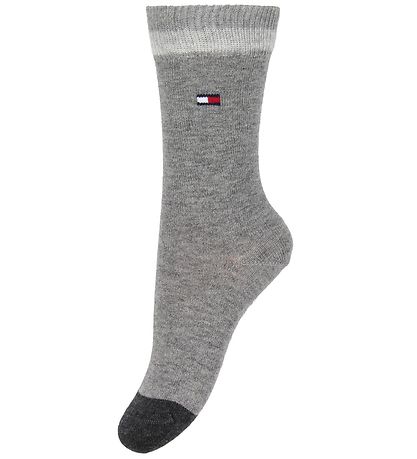 Tommy Hilfiger Socks - 2-Pack - Stripe - Black Striped/Grmeler