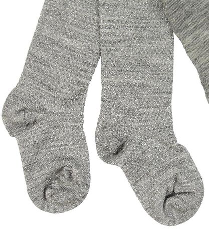 Smallstuff Tights - Wool - Grey Melange w. Glitter