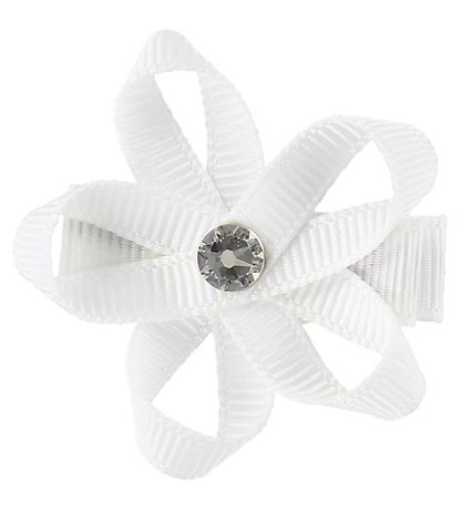 Little Wonders Hårblomma - Ingrid - 4 cm - Grosgrain - Vit