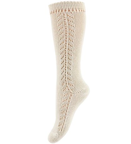 Condor Kniestrümpfe m. Lochmuster - Beige