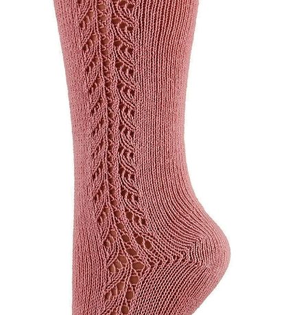 Condor Knee High Socks w. Pointelle - Dusty Rose