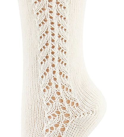 Condor Knee High Socks w. Pointelle - Ivory