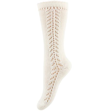 Condor Knee High Socks w. Pointelle - Ivory