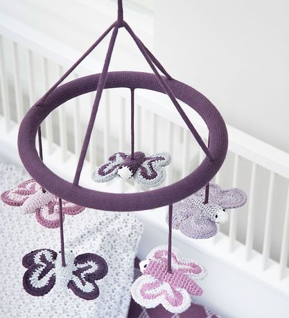 Smallstuff Baby-Mobiles - Schmetterlinge - Lila/Glitzer