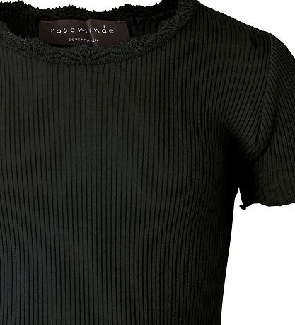 Rosemunde Stuttermabolur - Rib - Svart