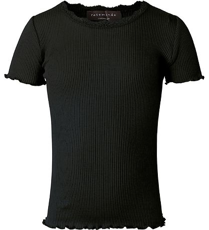 Rosemunde Stuttermabolur - Rib - Svart