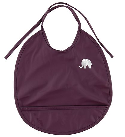 CeLaVi Bib w. Food Catcher - PU - Dark Purple