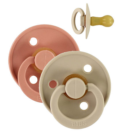 BIBS Colour Pacifiers - Size 2 - 2-Pack - Round - Vanilla/Peach
