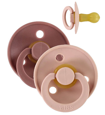 BIBS Colour Pacifiers - Size 2 - 2-Pack - Round - Woodchuck/Blus
