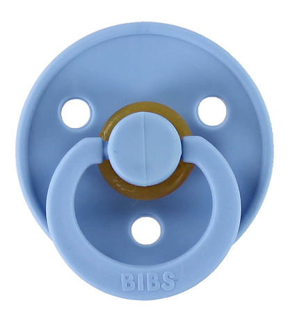 BIBS Colour Pacifiers - Size 2 - 2-Pack - Round - Sky Blue/Baby 