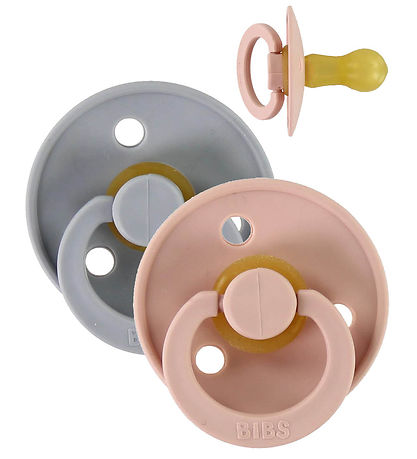BIBS Colour Pacifiers - Size 2 - 2-Pack - Round - Cloud/Blush