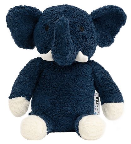 NatureZoo Peluche - 30 cm - Polaire pilou - lphant - Bleu Fonc