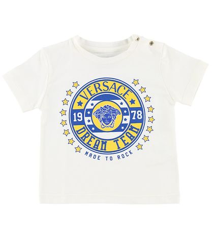 Young Versace T-shirt - White w. Blue/Yellow
