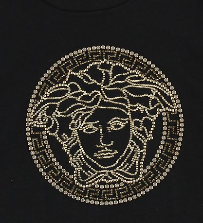 Young Versace T-Shirt - Schwarz m. Medusa/Nieten