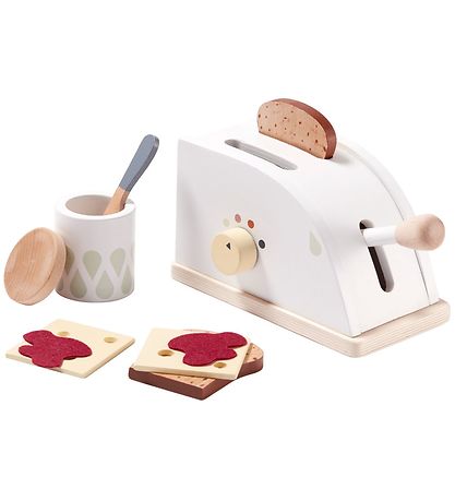Kids Concept Toaster Set - Wood - White