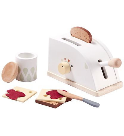 Kids Concept Toaster Set - Wood - White
