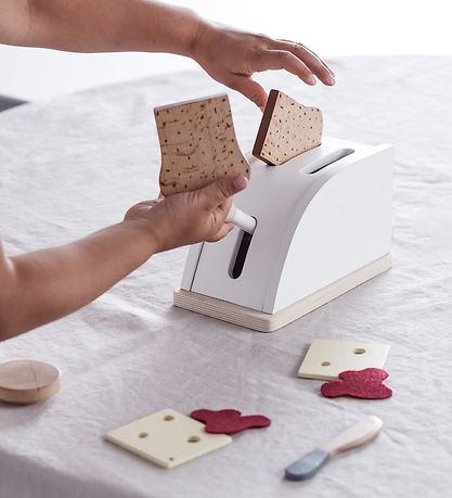 Kids Concept Toaster Set - Wood - White
