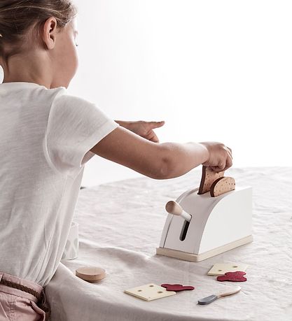 Kids Concept Toaster Set - Wood - White