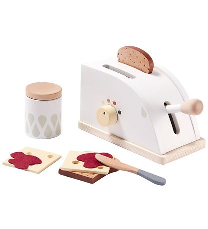 Kids Concept Toaster Set - Wood - White