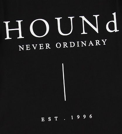 Hound Stuttermabolur - Svart M. Lógó